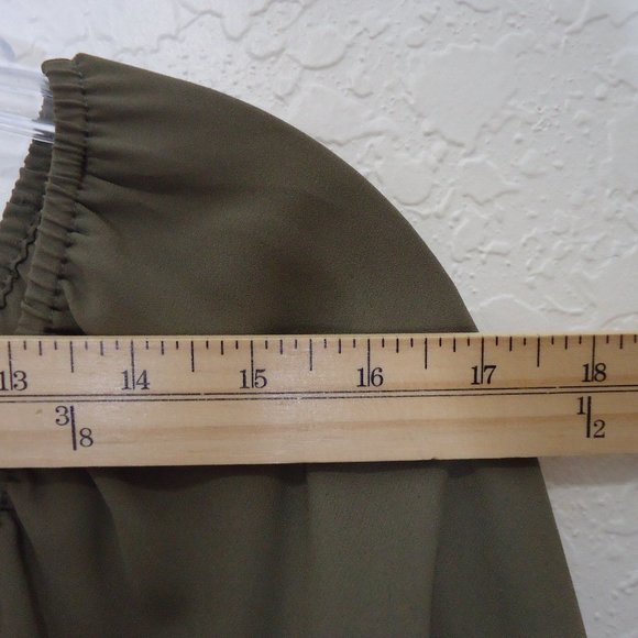 Soho* Women's Asymmetrical Long Sleeve Boat Neck Curved Hem Sheer Blouse~ Large - Picture 5 of 9